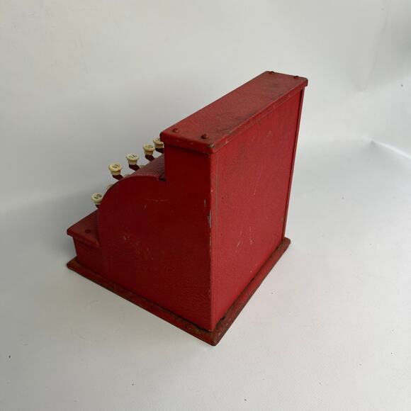 Vintage TOM THUMB Red Metal Cash Register Western Stamping Co.  1950 As Is - Picture 3 of 4